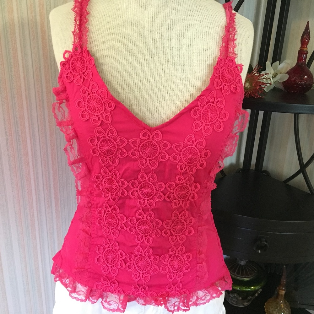 Hot pink camisole summer top, size M